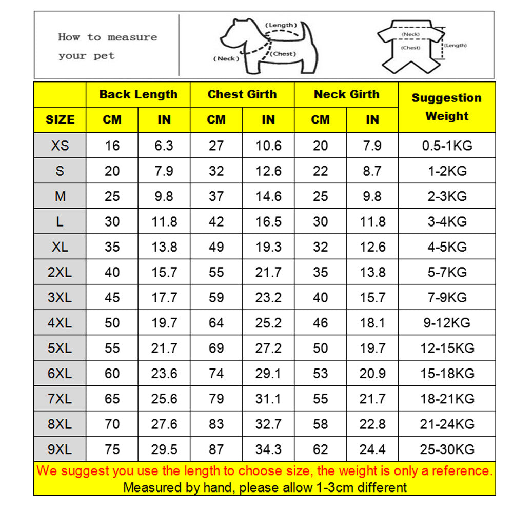 hoodies for your pooch, use chart for exact size